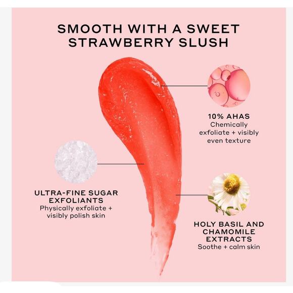 New OLEHENRIKSEN Strawberry Lemonade Smoothing Scrub Full Size 10% AHA Vegan - Picture 5 of 9